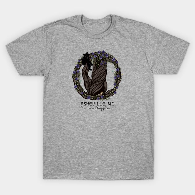 Nature's Playground Asheville, NC - Colored LeafBG 05 T-Shirt by AVL Merch